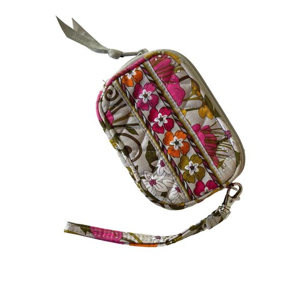 VERA BRADLEY Floral Tote with Coin Purse Wristlet Pink Orange Cottagecore Quilt - Picture 3 of 12